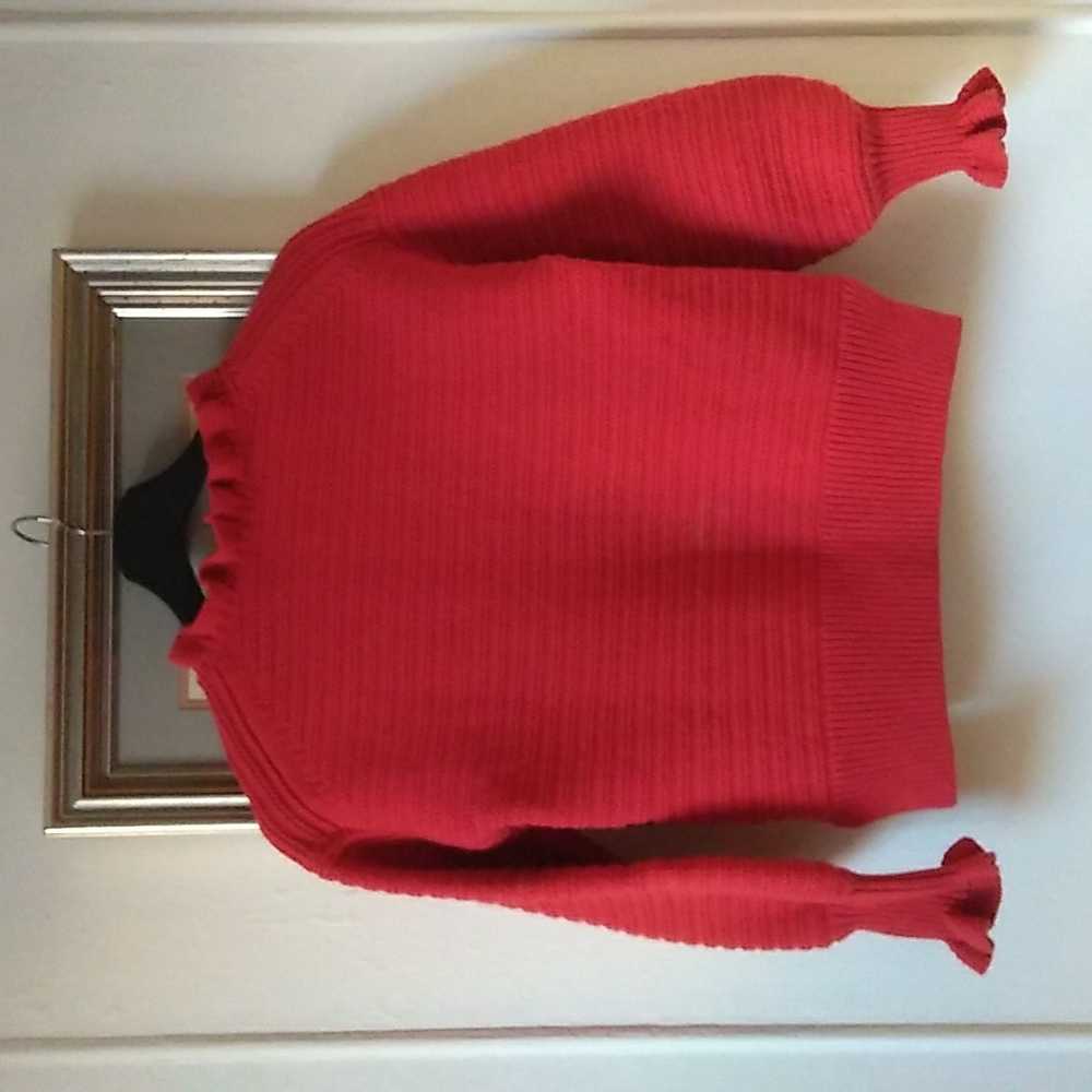 Madewell Ribbed Sweater with Ruffle Collar - Picture 4 of 7